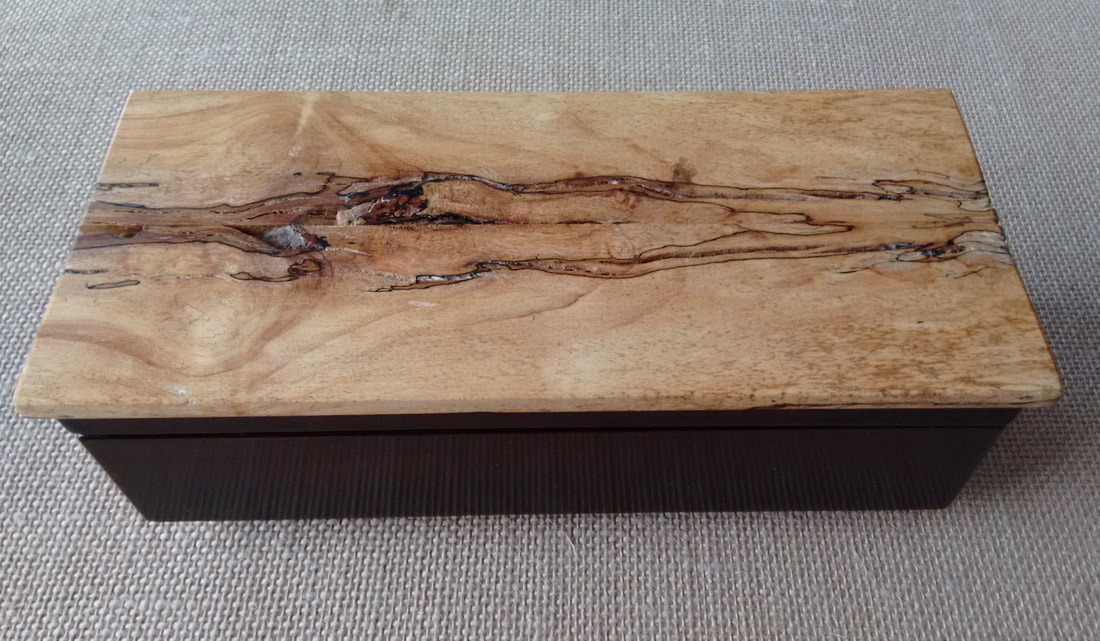 Side View Spalted Maple Wood Treasure Box