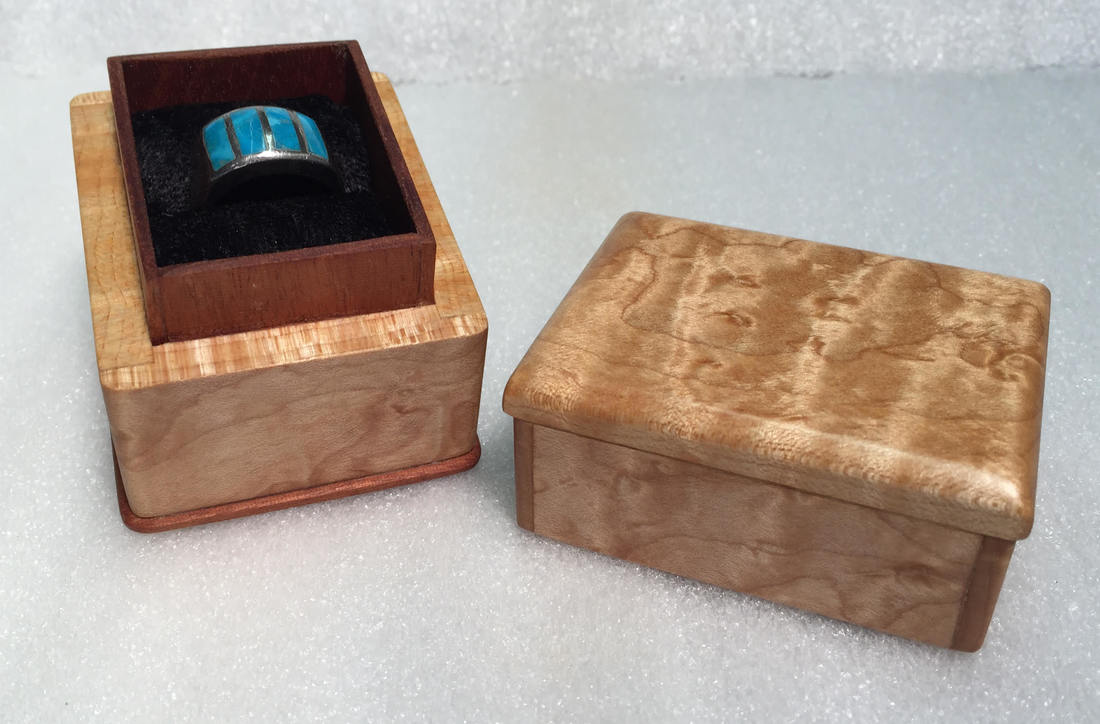 Handmade Solid Maple Wood Ring Box